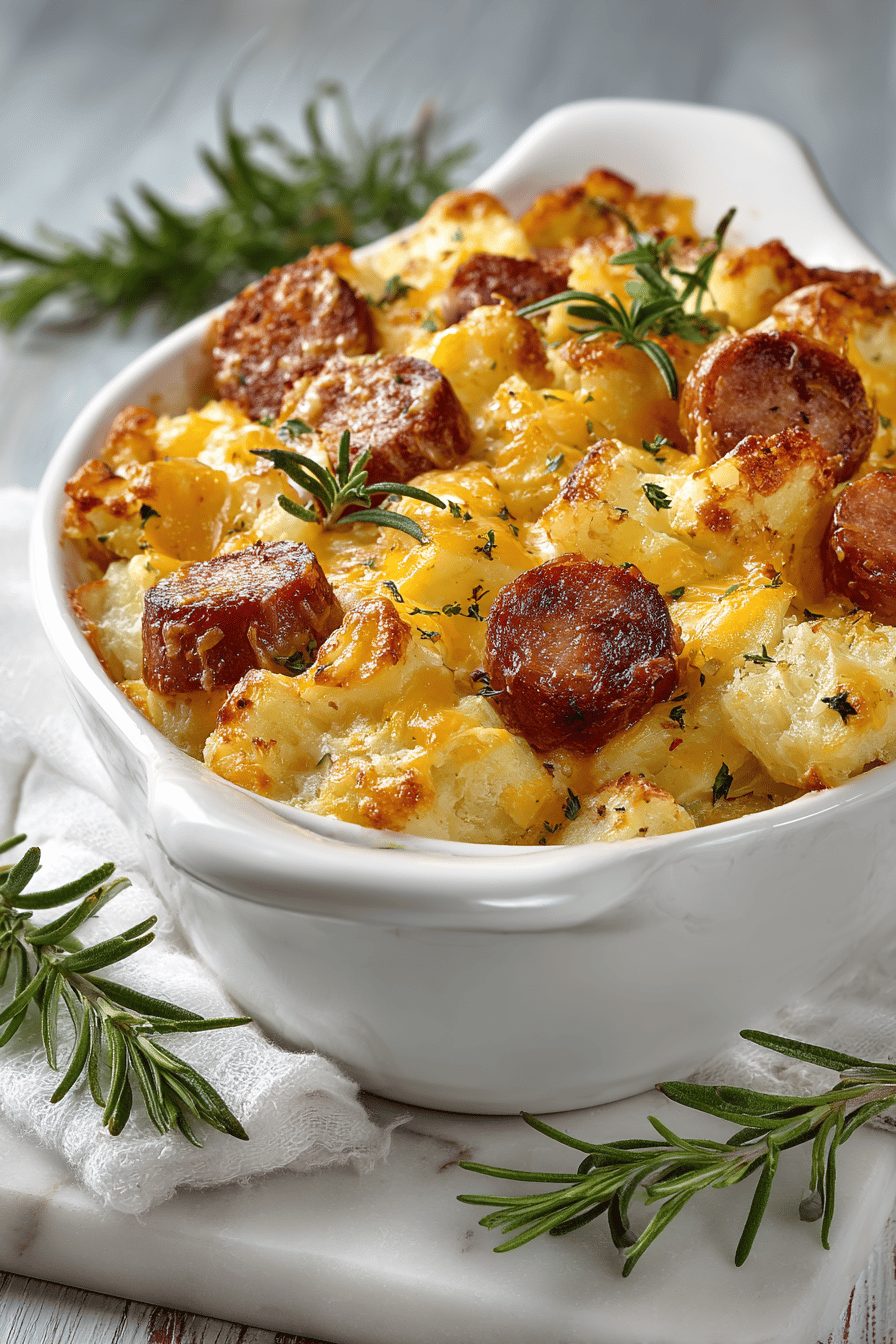 Cheesy Kielbasa Potato Casserole