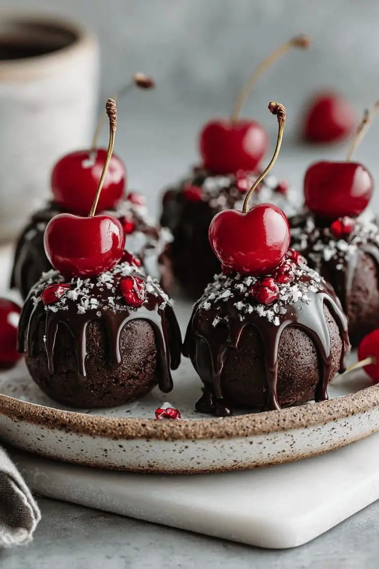 Chocolate Cherry Brownie Bombs