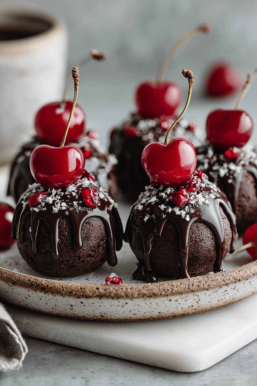 Chocolate Cherry Brownie Bombs