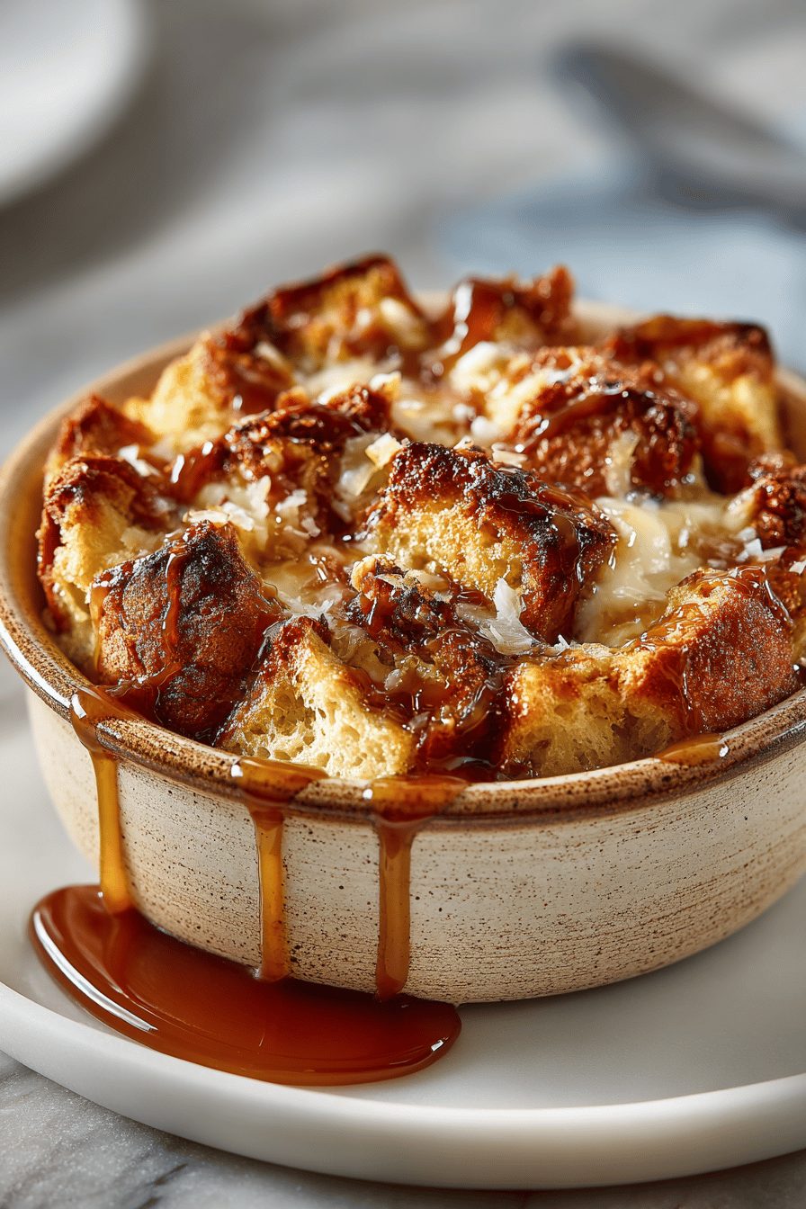 Coconut Praline Bread Pudding