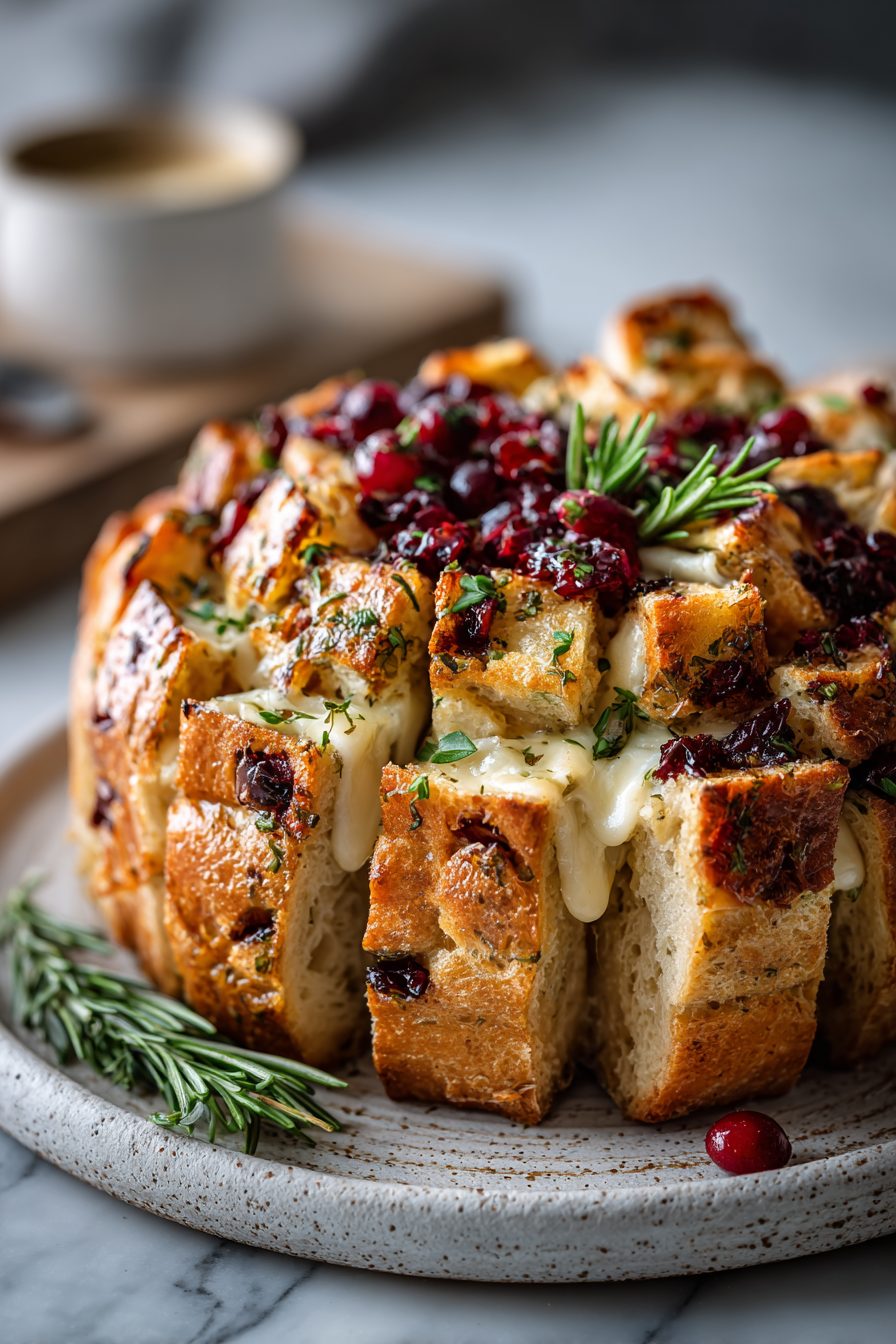 Cranberry Brie Pull-Apart Bread Recipe