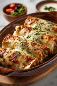 Creamy Baked Chicken Chimichangas