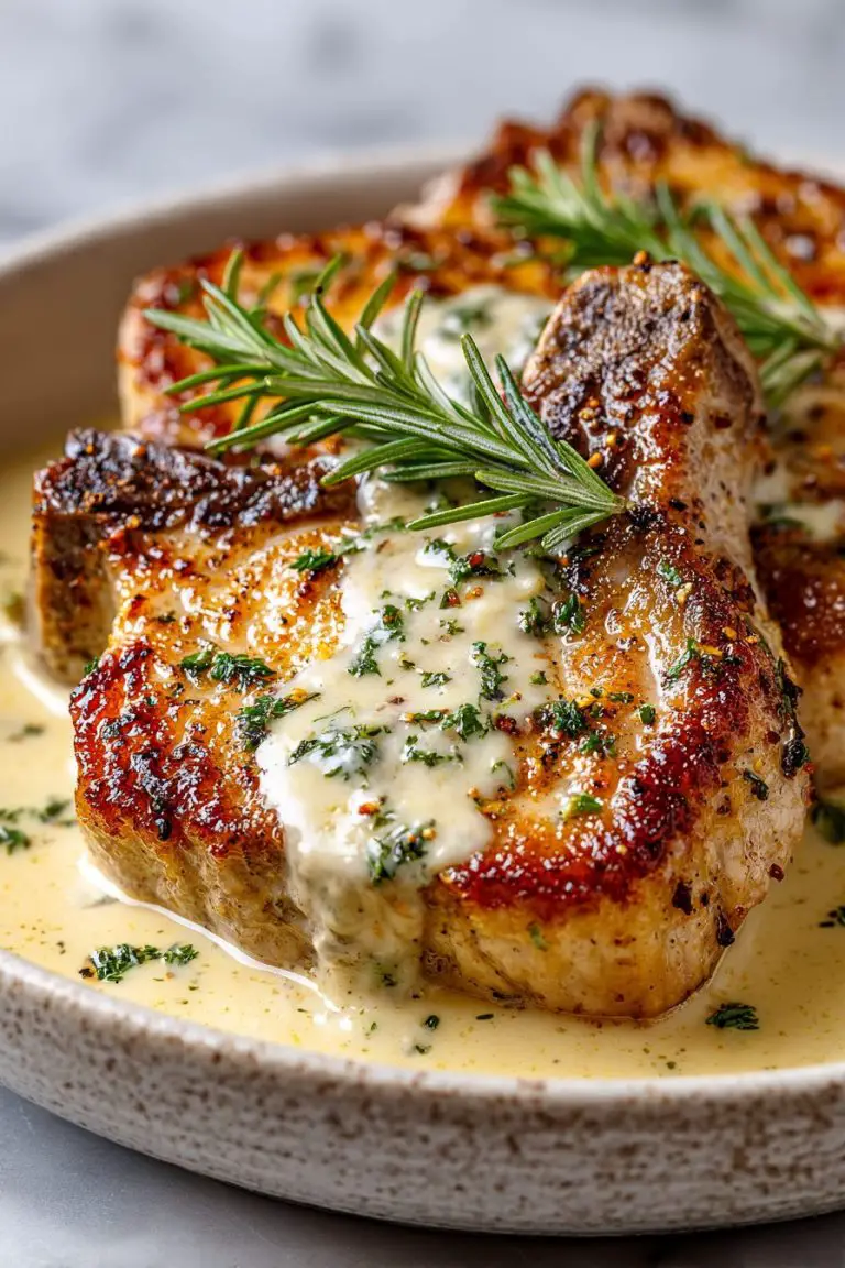 Creamy Garlic Parmesan Pork Chops