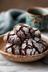 Dark Mocha Crinkle Cookies