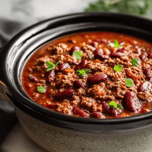 Dr Pepper Chili in the Crock Pot