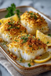 Easy Baked Cod with Ritz Cracker Topping