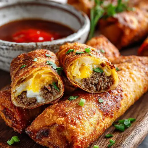 Easy Cheeseburger Egg Rolls