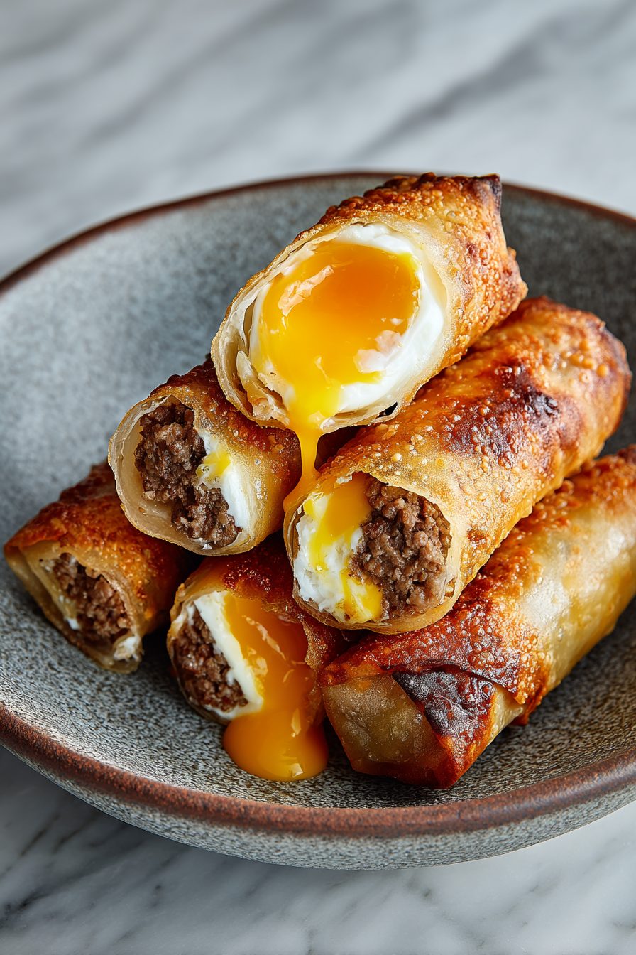 Easy Cheeseburger Egg Rolls
