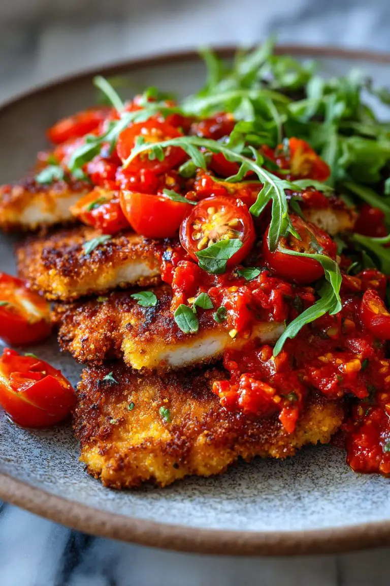Easy Chicken Milanese with Roasted Pepper Sauce