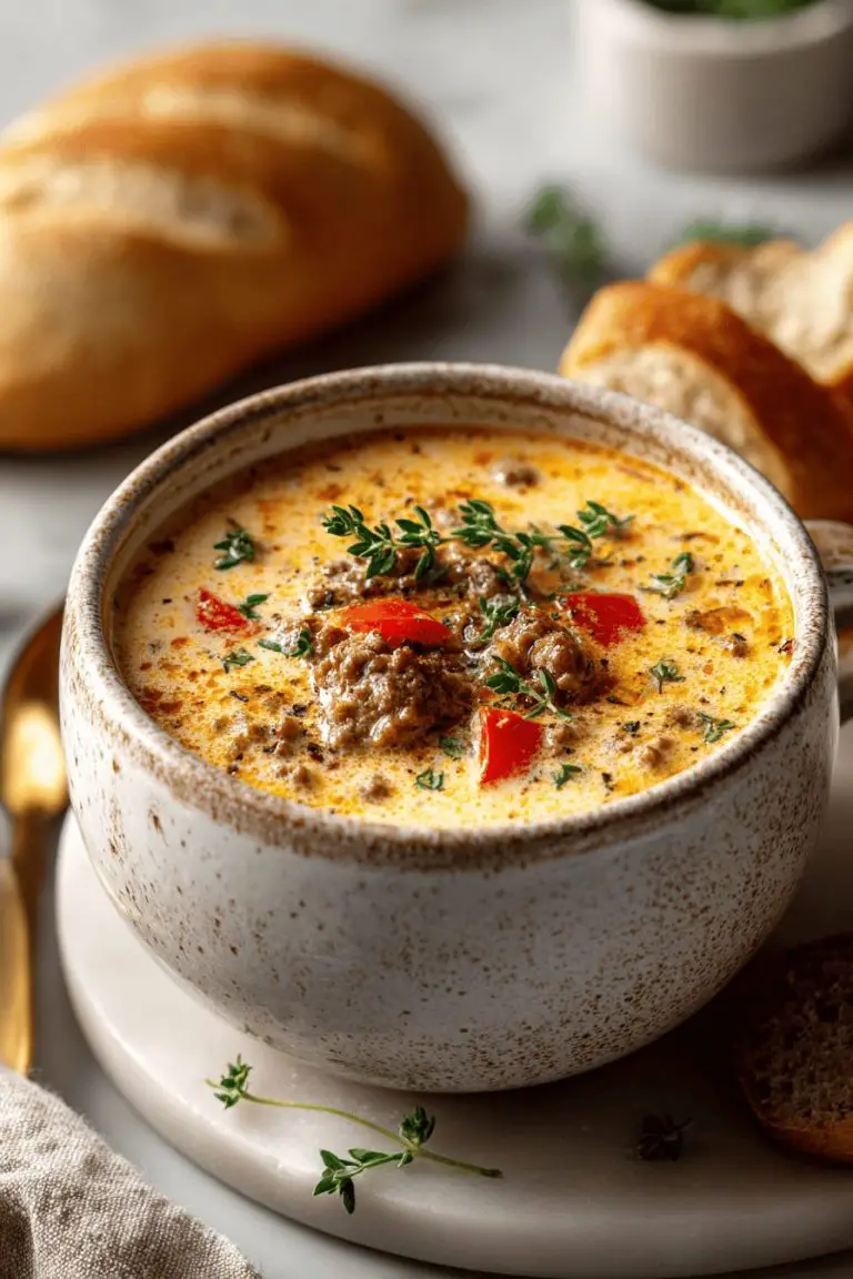 Easy Crockpot Cheeseburger Soup