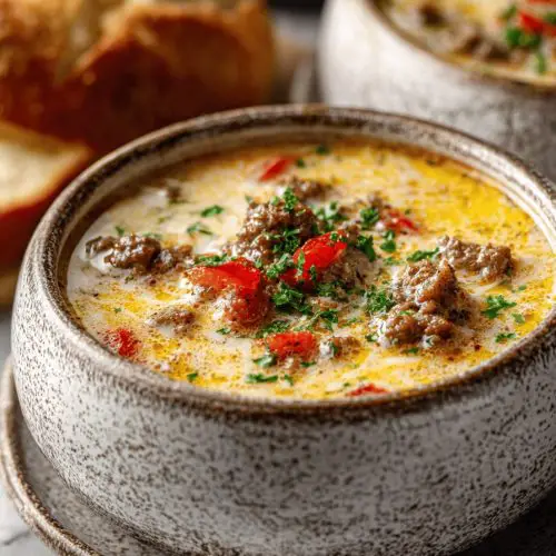 Easy Crockpot Cheeseburger Soup
