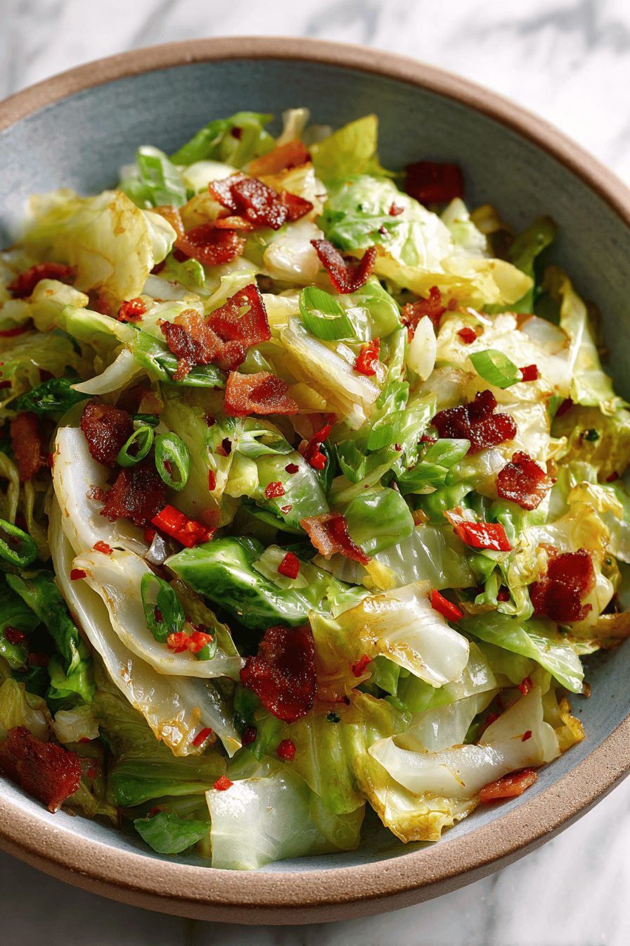 Easy Fried Cabbage with Bacon