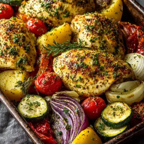 Easy Greek Sheet Pan Chicken Dinner