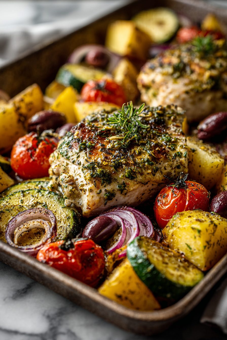 Easy Greek Sheet Pan Chicken Dinner