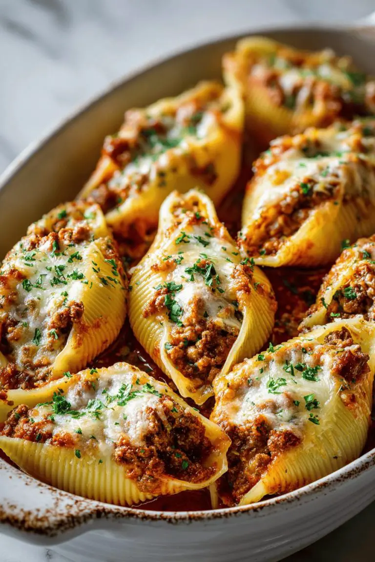 Easy Ground Beef Stuffed Shells