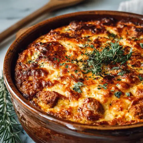 Easy Italian Sausage and Rice Bake