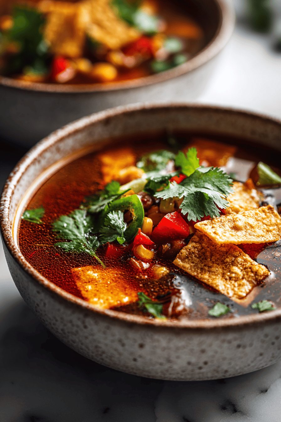 Easy Meatless Tortilla Soup