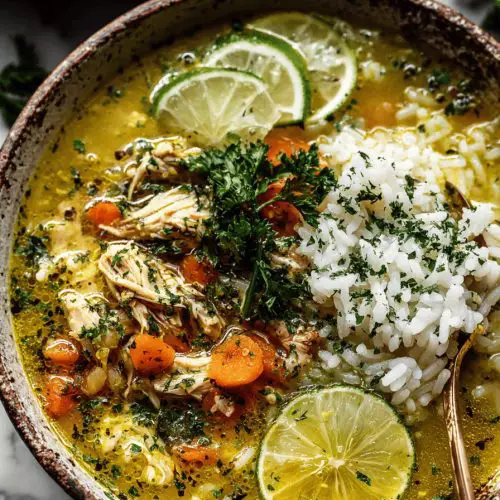 Easy Mexican Lime Chicken Rice Soup