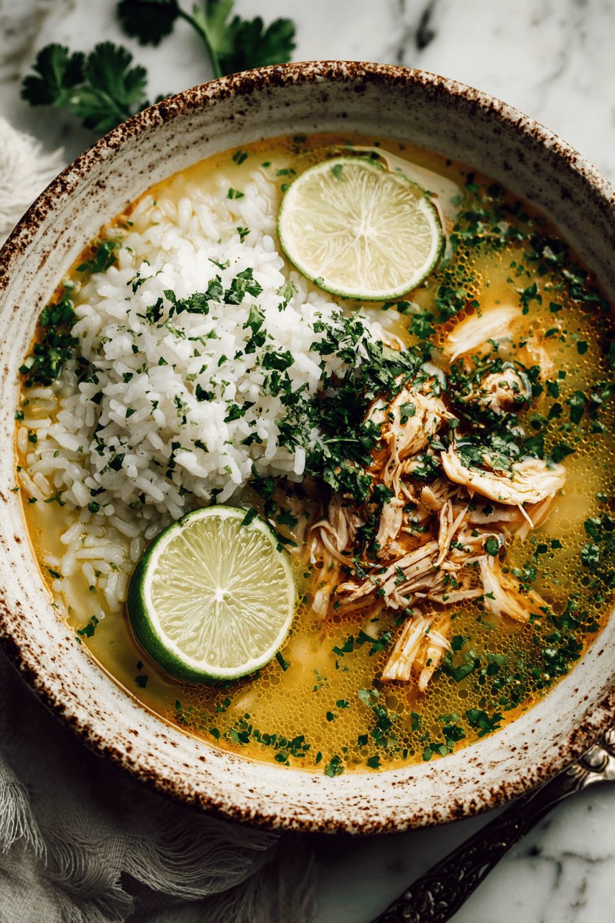 Easy Mexican Lime Chicken Rice Soup