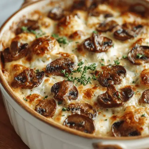 Easy Mushroom Hamburger Bake