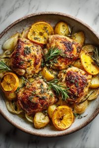 Easy Orange Fennel Chicken Thighs