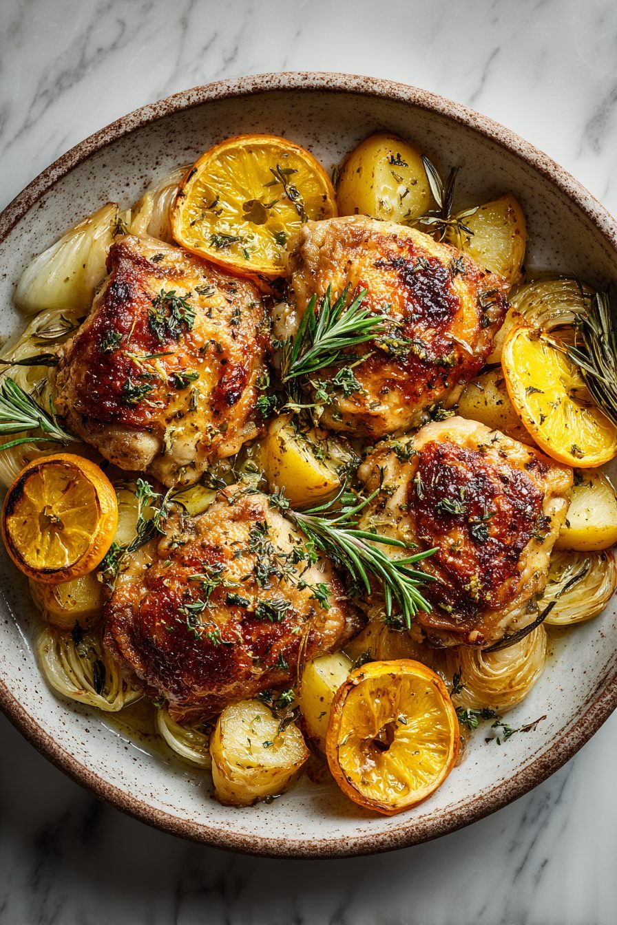 Easy Orange Fennel Chicken Thighs