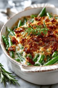 Easy Parmesan Bacon Green Bean Casserole