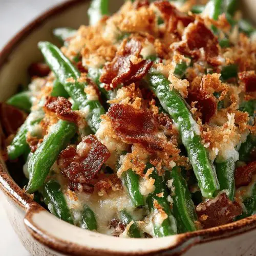 Easy Parmesan Bacon Green Bean Casserole