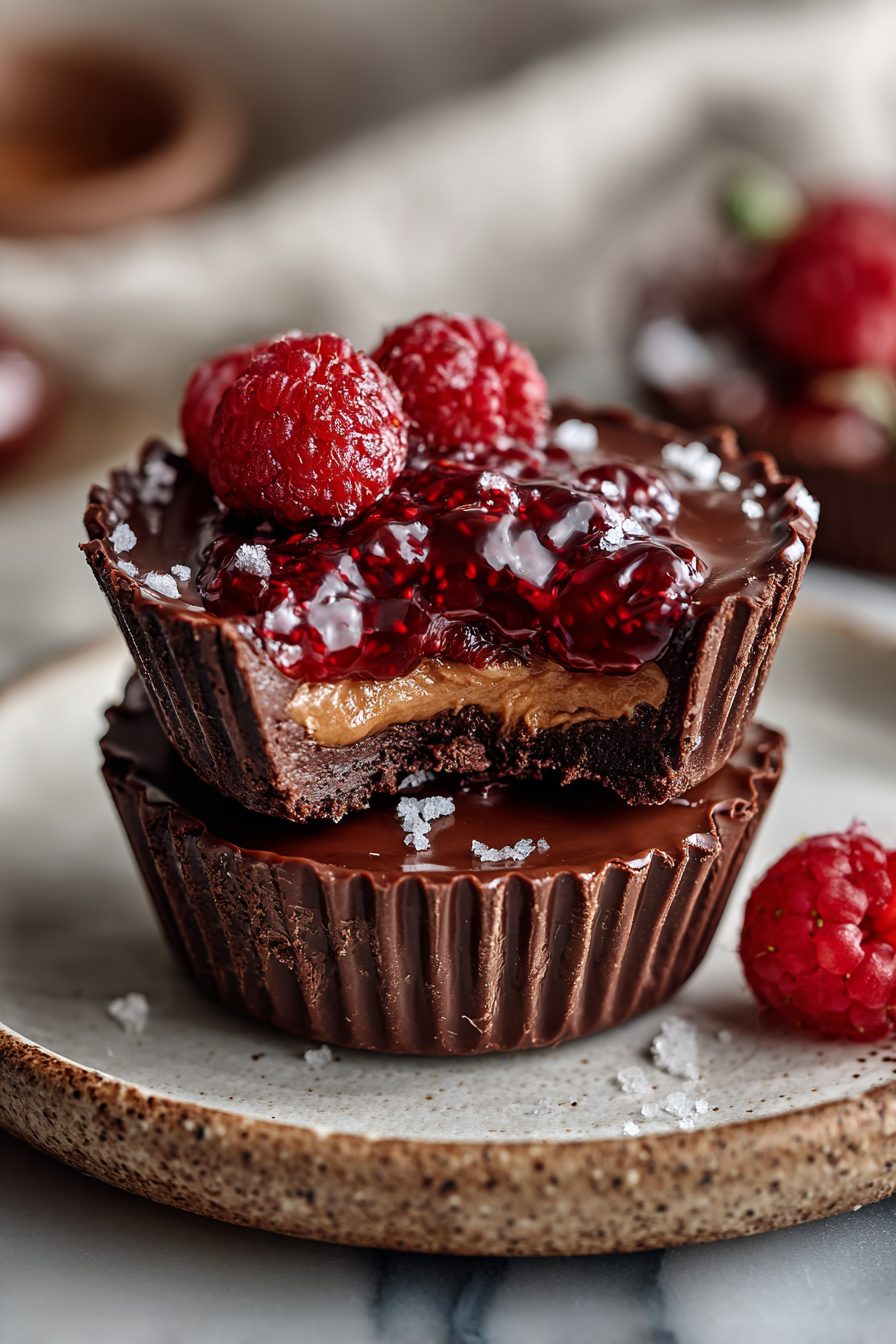 Easy Peanut Butter and Jelly Chocolate Cups