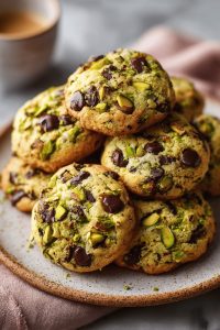 Easy Pistachio Chocolate Chip Cookies