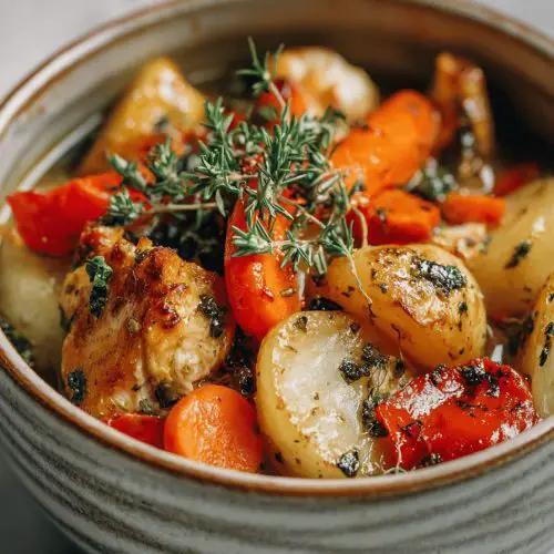 Easy Roasted Vegetable Chicken Stew