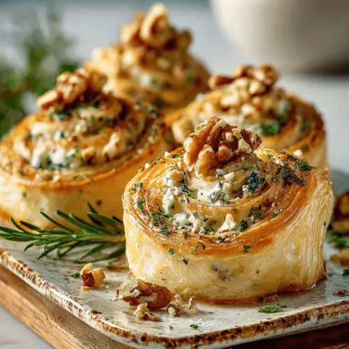 Easy Roquefort Walnut Puff Pastry Rolls