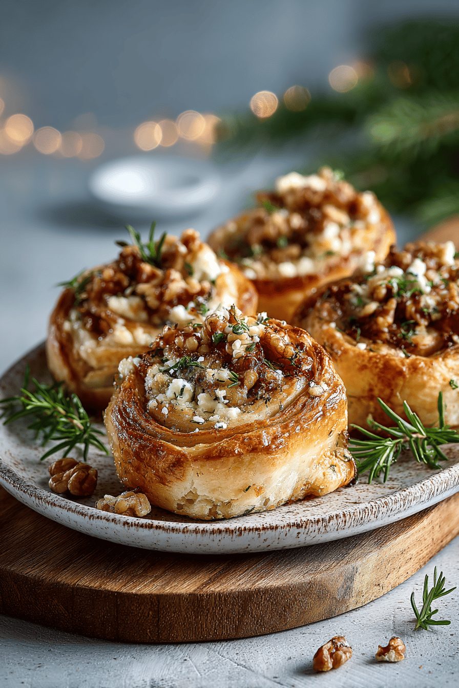Easy Roquefort Walnut Puff Pastry Rolls