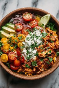 Easy Slow Cooker Chicken Burrito Bowl