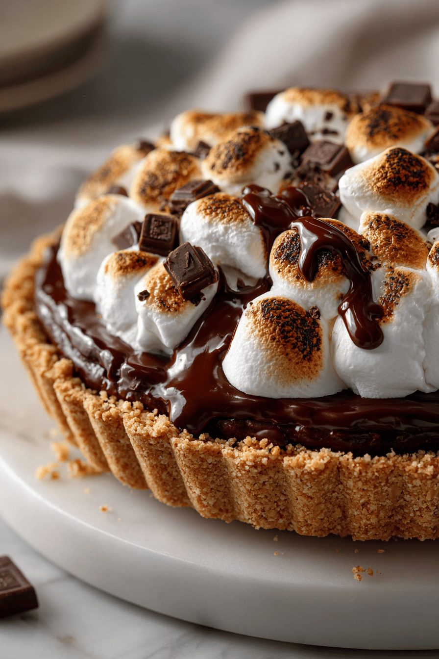 Easy S'mores Chocolate Pie Recipe