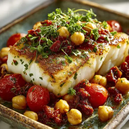 Easy Spanish Cod with Chorizo and Chickpeas