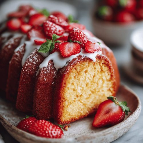 Easy Strawberry Pound Cake Recipe