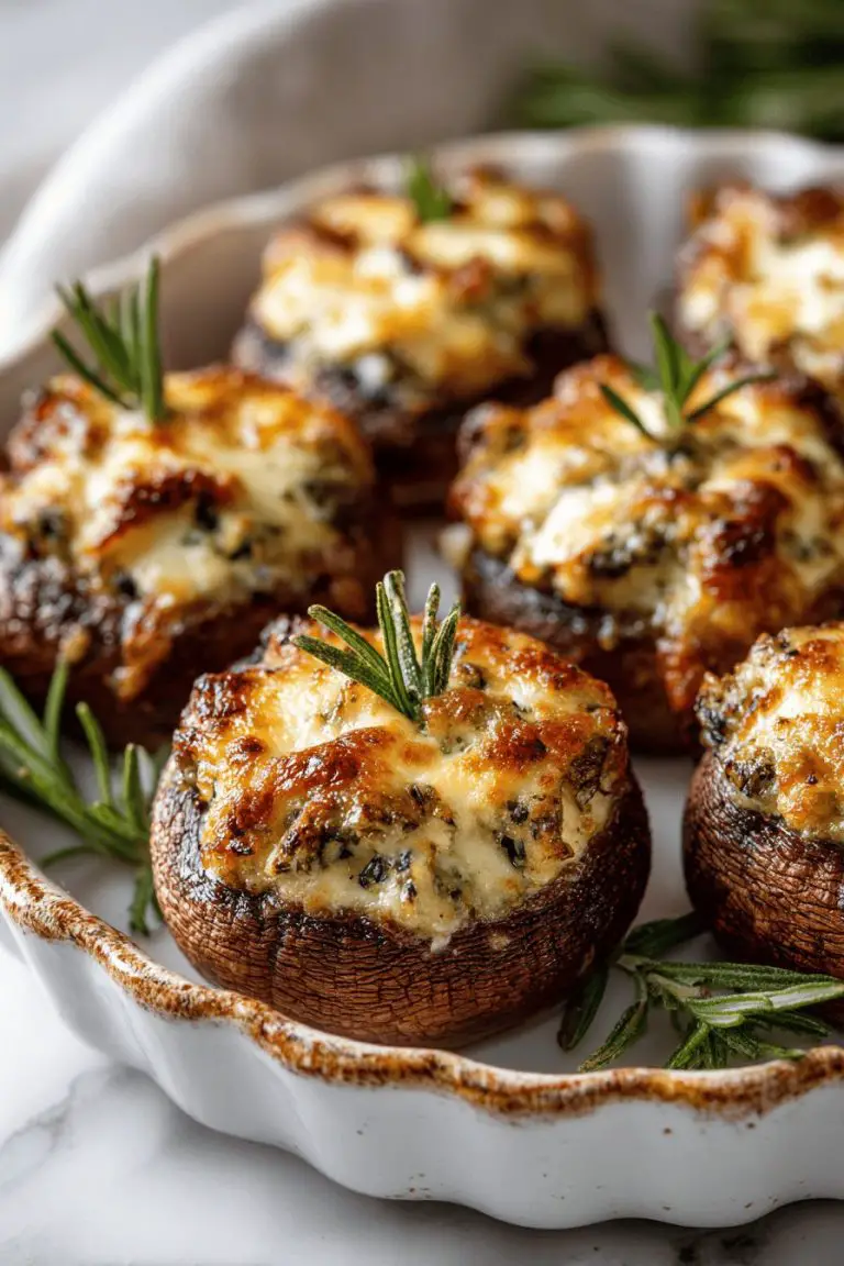 Easy Stuffed Mushroom Casserole