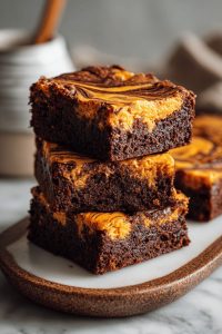 Easy Swirled Pumpkin Brownies