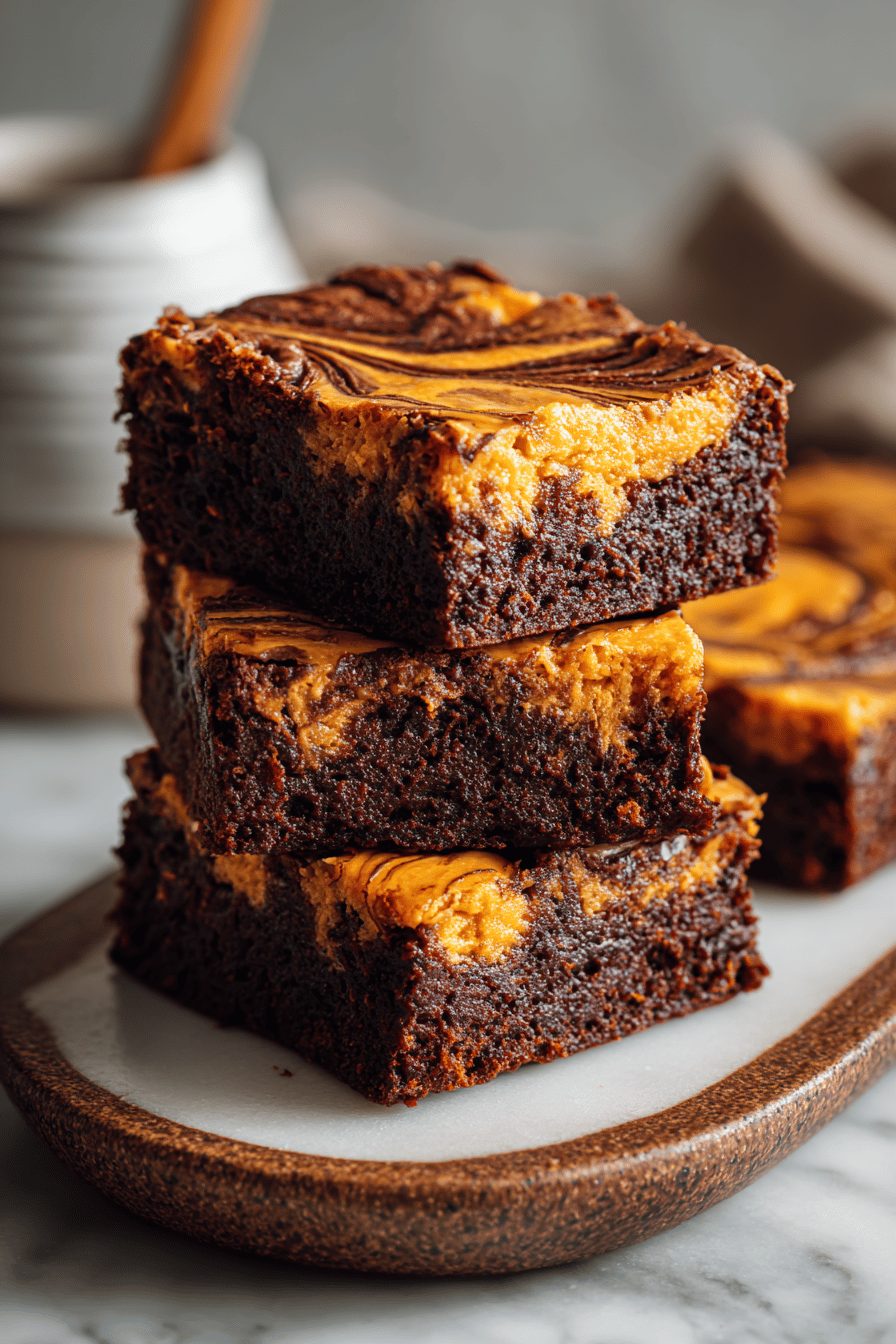Easy Swirled Pumpkin Brownies