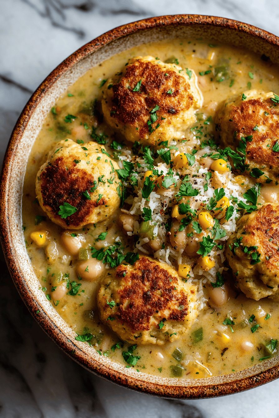 Easy White Chicken Chili with Cornbread