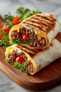Grilled Cheeseburger Wraps Recipe