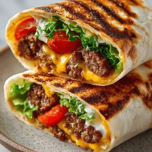 Grilled Cheeseburger Wraps Recipe