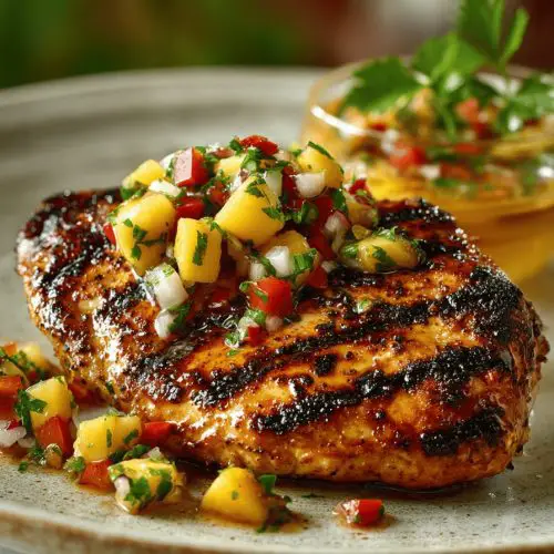 Grilled Chicken with Peach Salsa