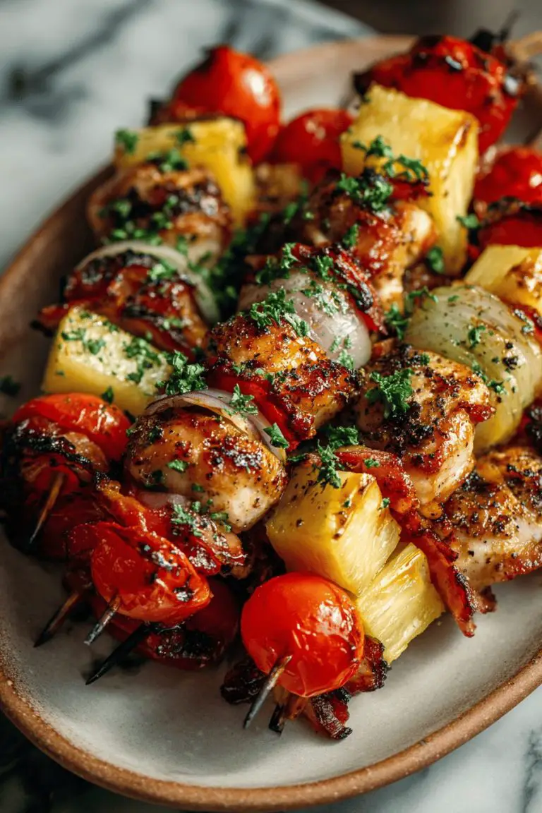 Hawaiian Chicken Bacon Pineapple Kebabs