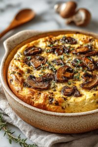 Herbed Mushroom Spoon Bread Recipe