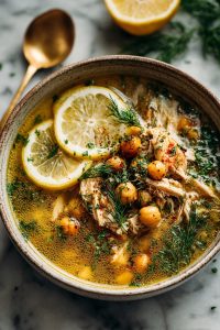 Lemon Chicken Chickpea Soup Recipe