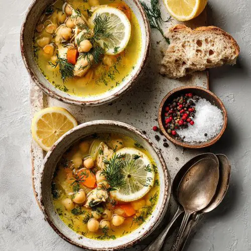 Lemon Chicken Chickpea Soup Recipe