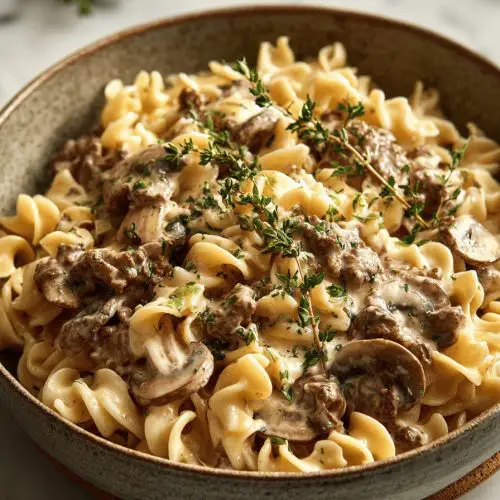 One-Pot Beef Stroganoff Delight