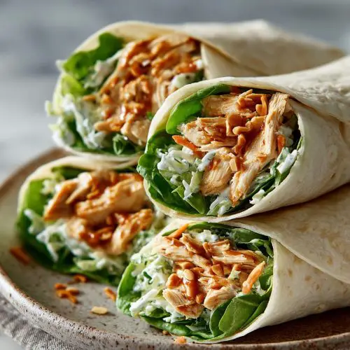 Peanut Chicken Salad Wraps